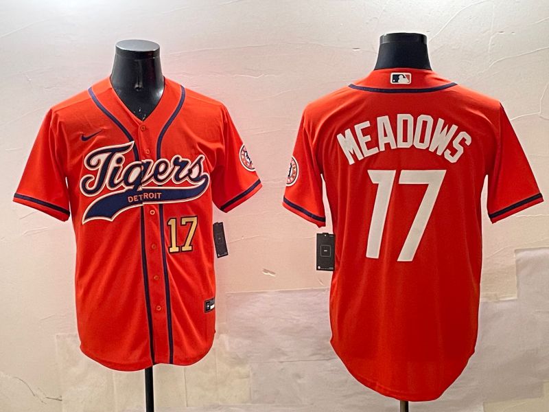 Men Detroit Tigers #17 Meadows Orange Joint Name Game 2025 Nike MLB Jersey style 4->detroit tigers->MLB Jersey